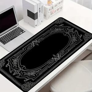 검은 패턴 대형 바로크 화려한 마우스 패드 데스크 가제트 키보드 90x40cm 데스크 매트 Xxl Playmat 마우스 패드 데스크탑 사무용품