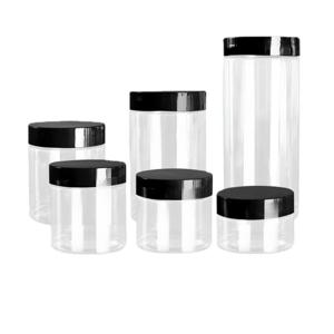 50ml/100ml/150ml/200ml/250ml/300ml 뚜껑 나사가있는 플라스틱 항아리 투명 용기 빈 화장품 크림 파우더 항아리 화장대 상자