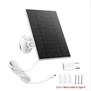10W 5V 방수 태양광 패널 충전기 2-in-1 마이크로 USB 타입-C 2m 케이블 포함 휴대용 야외용 보안 카메라 및 휴대폰용