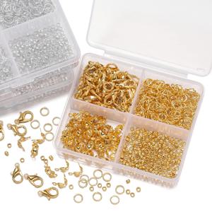 300 개/상자 랍스터 걸쇠 점프 링 커넥터 걸쇠 크림프 엔드 비즈 팔찌 목걸이 체인 DIY 쥬얼리 용품 만들기