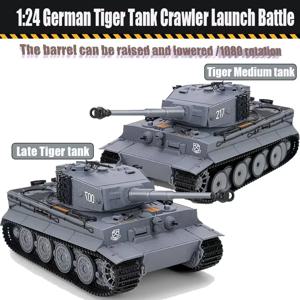 1/24 Taigen RC 전투 탱크 Tiger I 무선 제어 군용 탱크 적외선 전투 자동차 소년을위한 차량 장난감을 실행할 준비가 TH23570