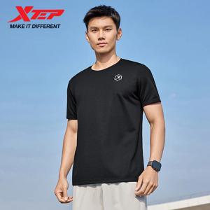남성용 Xtep 반소매 라운드 넥 티셔츠 2025 봄 빠른 건조 스포츠 훈련 통기성 야외 쿨 탑 875229010174