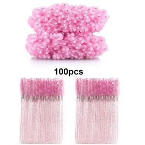 100pcs 일회용 속눈썹 브러쉬 Spoolies 마이크로 래쉬 마스카라 완드 빗 속눈썹 연장 메이크업 화장품 도구 도매