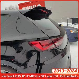 자동차 후면 지붕 립 스포일러 윙 좌석 LEON 1P 5F MK3 ST Cupra TGI / FR Hatchback 2013-2024 Bodykits Tuning ABS Black
