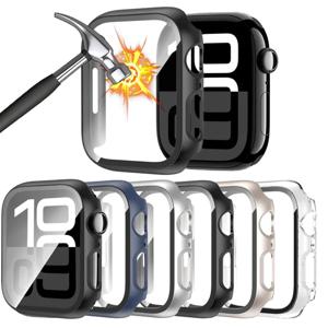 강화 유리 + 케이스 Apple Watch 44mm 38mm 40mm 41mm 42mm 45mm 46mm 화면 보호기 보호 커버 iWatch 10 8 7 9 6 SE 5
