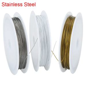 1 롤 스테인레스 스틸 구슬 와이어 코드 0.3 0.38 0.45 0.5 0.6 0.8 1 mm 골드 컬러 DIY 쥬얼리 만들기위한 강력한 스레드 문자열