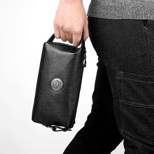 고품질 솔리드 컬러 소 가죽 남성용 브랜드 핸드백 지갑 카드 가방 가방 남성용 Sacoche Homme Bolso Hombre 가방 Necessaire Clutch