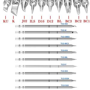 T12 납땜 인두 팁 T12-KU BC1 J02 C4 K BL D24 교체 히터 납땜 헤드 범용 T12 용접 스테이션 디지털