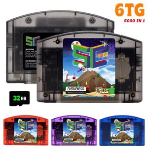 EVERGENESIS 64 오픈 소스 N64 5000 in 1 게임 카트리지 Nintendo 64 게임 카드 무료 32G 카드 호환성 지원 64DD 게임