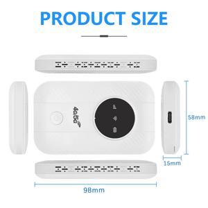 핫세일 LTE 4G 모뎀 라우터, 300Mbps 핫스팟 최대 10개 기기 연결, SIM 카드 슬롯, 2100mAh 배터리, 여행, 출장용