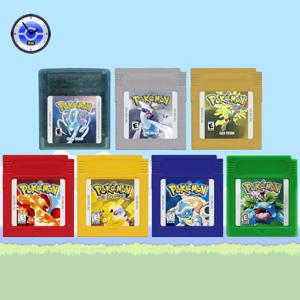 GB/GBC RTC 포켓몬 블루/크리스탈/그린/골드/레드/실버/옐로우 비디오 게임 카트리지(배터리 포함) 미국 버전