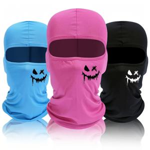 3pcs/2pcs/1pc 웃는 얼굴 인쇄 스키 마스크 Balaclava 페이스 마스크 남성 여성 UV 보호 스노우 보드 용 방풍 스카프