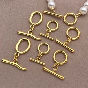 3/5개 믹스 18K 구리 도금 정품 골든 강력한 색상 유지력 부드러운 표면 OT 버클, DIY 쥬얼리 제작 액세서리