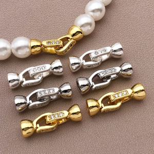 3/5pcs 18K 구리 도금 정품 골드 두꺼운 실버 화이트 골드 목걸이 연결 폐쇄 버클, DIY 쥬얼리 액세서리 만들기