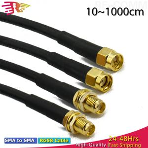 RG58 SMA 남성-SMA 여성 50ohm 동축 케이블 저손실 RF 동축 어셈블리 WiFi 안테나 연장 케이블 커넥터 어댑터 피그테일