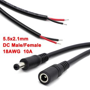 1/2/5Pcs 18AWG 5.5x2.1mm DC 남성 또는 여성 전원 플러그 케이블 잭 어댑터 커넥터 12V 10A 전원 공급 장치 코드 DIY For CCTV LED