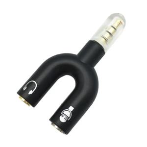 3.5 MM 헤드폰 플러그 오디오 케이블 분배기 마이크 2 in 1 U 형 어댑터 커넥터 스마트 폰 MP3 MP4 플레이어 공유