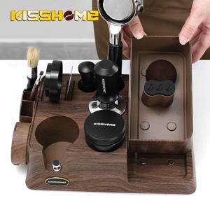 KISSHOME 에스프레소 탬퍼 스테이션 노크 박스 커피 포터 필터 홀더 51mm 54mm 58mm Delonghi Breville 액세서리 바리스타 도구