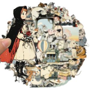 50개 재미있는 만화 레트로 캐릭터 그래피티 스티커 DIY 여행가방 스케이트보드 오토바이 노트북 방수 스티커