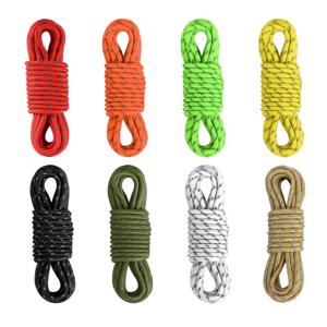 5M 5mm 650 반사 Paracord 캠핑 텐트 방수포 캐노피 방풍 로프 이중 반사 야외 생존 비상 매는 밧줄