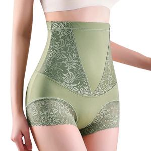 높은 허리 Shapewear 배꼽 컨트롤 팬티 레이스 슬리밍 속옷 여성 허리 트레이너 바디 셰이퍼 속옷
