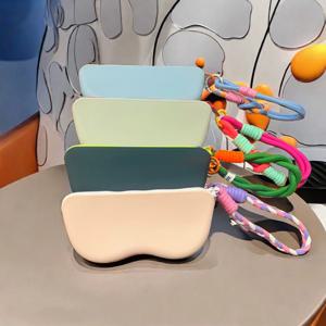 손목 스트랩 선글라스 보호 커버와 휴대용 실리콘 안경 가방 방수 근시 안경 가방 안경 보관 주머니