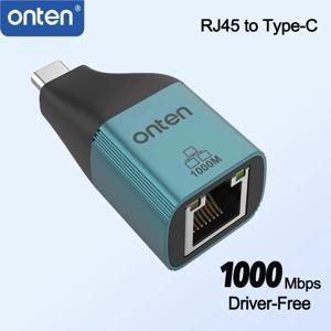 ONTEN Type-C-RJ45 이더넷 어댑터 MacBook 노트북 네트워크 카드 용 USB-C 어댑터에 100/1000Mbps 기가비트 고속 RJ45