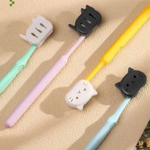 4/8Pcs 고양이 칫솔 커버 여행 칫솔 케이스 귀여운 키티 칫솔 헤드 보호대 치아를위한 휴대용 위생 보관 상자