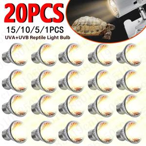 1-20PCS 25/50/75W UVA+UVB 파충류 램프 전구 거북이 일광욕 가열등 UV 전구 양서류용 풀 스펙트럼 태양광 램프