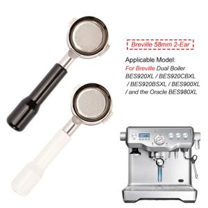 Breville 9 시리즈 BES920/980/990 용 58mm Bottomless Portafilter 스테인레스 스틸 2 컵 바구니 네이키드 커피 핸들 바리스타 도구