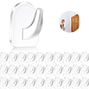 10/20/30PCS 아크릴 접착제 투명 후크, 강한 플라스틱 접착제 후크, 욕실 비 펀칭 범용 경적 후크