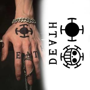 Anime Trafalgar D Water Law 코스프레 문신 방수 임시 스티커 종이 편지 스티커 패션 남여 파티 액세서리
