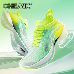 ONEMIX 카본 플레이트 마라톤 러닝 레이싱 슈즈 전문적인 안정적인 지지력 충격 완화 초경량 리바운드 스니커즈
