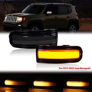Jeep Renegade 2015-2022 용 자동차 LED 다이나믹 턴 시그널 라이트 사이드 미러 깜박임 화살표 순차 점멸 장치 리피터 표시기