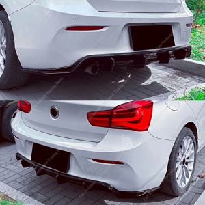 BMW F20 116d 116i 118d 118i 비-M 스포츠 2015-2019 LCI 리어 범퍼 바디킷 튜닝용 글로스 블랙 리어 디퓨저 리어 스플리터