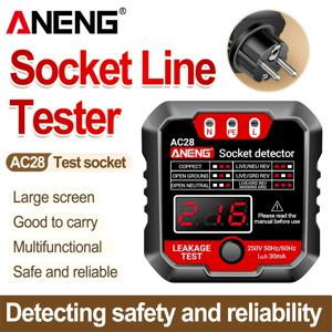 ANENG AC28 디지털 소켓 전력 테스터 회로 차단기 파인더 EU/US 플러그 250V 50Hz/60Hz 소켓 극성 감지기 전압 테스터