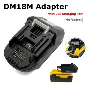 전동 공구 어댑터 변환기 Dewalt DCB200 DCB205 용 DM18M 배터리 어댑터 Makita BL1830 용 20V 리튬