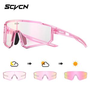 SCVCN Photochromic 사이클링 선글라스 남성 여성 안경 자전거 스포츠 러닝 안경 MTB UV400 도로 러닝 하이킹 고글