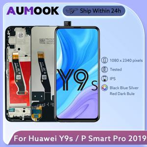 6.59인치 IPS LCD 화웨이 Y9s / P 스마트 프로 2019 LCD 터치 스크린 디지타이저 어셈블리 STK L21 LX3 L22 LCD 모듈 (프레임 부품 포함)