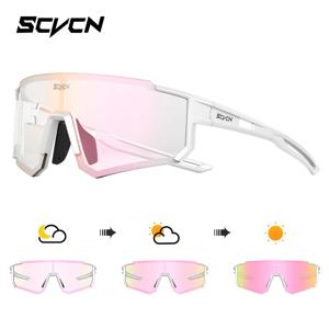 SCVCN 새로운 광변색 사이클링 선글라스 남성 여성 안경 자전거 스포츠 러닝 안경 MTB UV400 도로 러닝 하이킹 고글