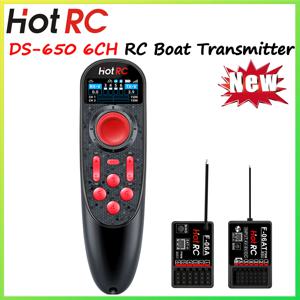 NEW HOTRC DS-650 6채널 2.4G 무선 시스템 송신기 컬러 스크린 리모컨 F-06A 수신기 DS600 업그레이드 RC 보트 모델용