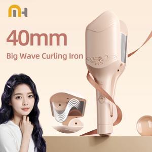 전기 헤어 컬러 40mm 대형 웨이브 스타일링 세라믹 헤어 오래 지속되는 컬링 아이언 스타일링 도구 컬링 완드 헤어 웨이버