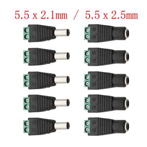 10Pcs DC 12V 5.5x2.1mm/5.5x2.5mm 남성 여성 커넥터 솔더리스 나사 터미널 LED 조명 CCTV 카메라에 대 한 DC 전원 플러그 소켓