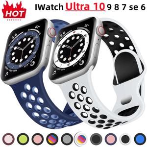 애플워치용 오리지널 스포츠 스트랩 46mm 49mm 45mm 44mm 38mm 42mm 컬러 입자 러버 밴드 아이워치 울트라 10 9 8 7 6 5 SE