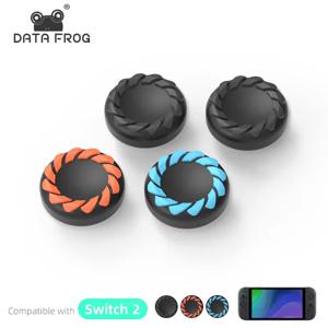 DATA FROG 실리콘 엄지 그립 캡 스위치 2 컨트롤러용 보호 커버, 미끄럼 방지 게임 패드 액세서리