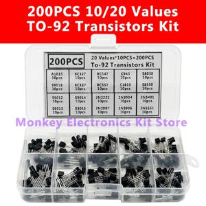 200PCS/1 Set To-92 트랜지스터 키트 바이폴라 전력 트랜지스터 A1015 BC327 BC337 C1815 S8050 S8850 2N2222 2N2907 2N3904 2N3906