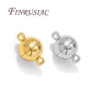 10mm 18K 금도금 황동 마그네틱 걸쇠 팔찌, 보석 걸쇠 커넥터, 목걸이 걸쇠, DIY 쥬얼리 만들기 용품