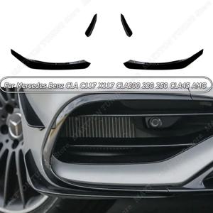 메르세데스 벤츠 CLA C117 X117 CLA200 220 250 CLA45 AMG 2016-2019 프론트 범퍼 립 스플리터 안개등 트림 그릴 에어 블레이드 ABS