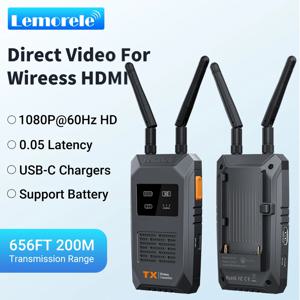 레모렐레 5G 1080P 무선 HDMI 송신기 및 수신기 200M 저지연 비디오 트랜시버 (카메라, 노트북, PC, TV 앱 미리보기용)