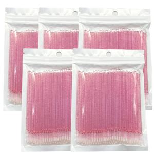 100pcs 속눈썹 청소 브러쉬 마이크로 면봉 개별 제거 메이크업 브러쉬 속눈썹 마이크로 브러쉬 뷰티 클린 도구